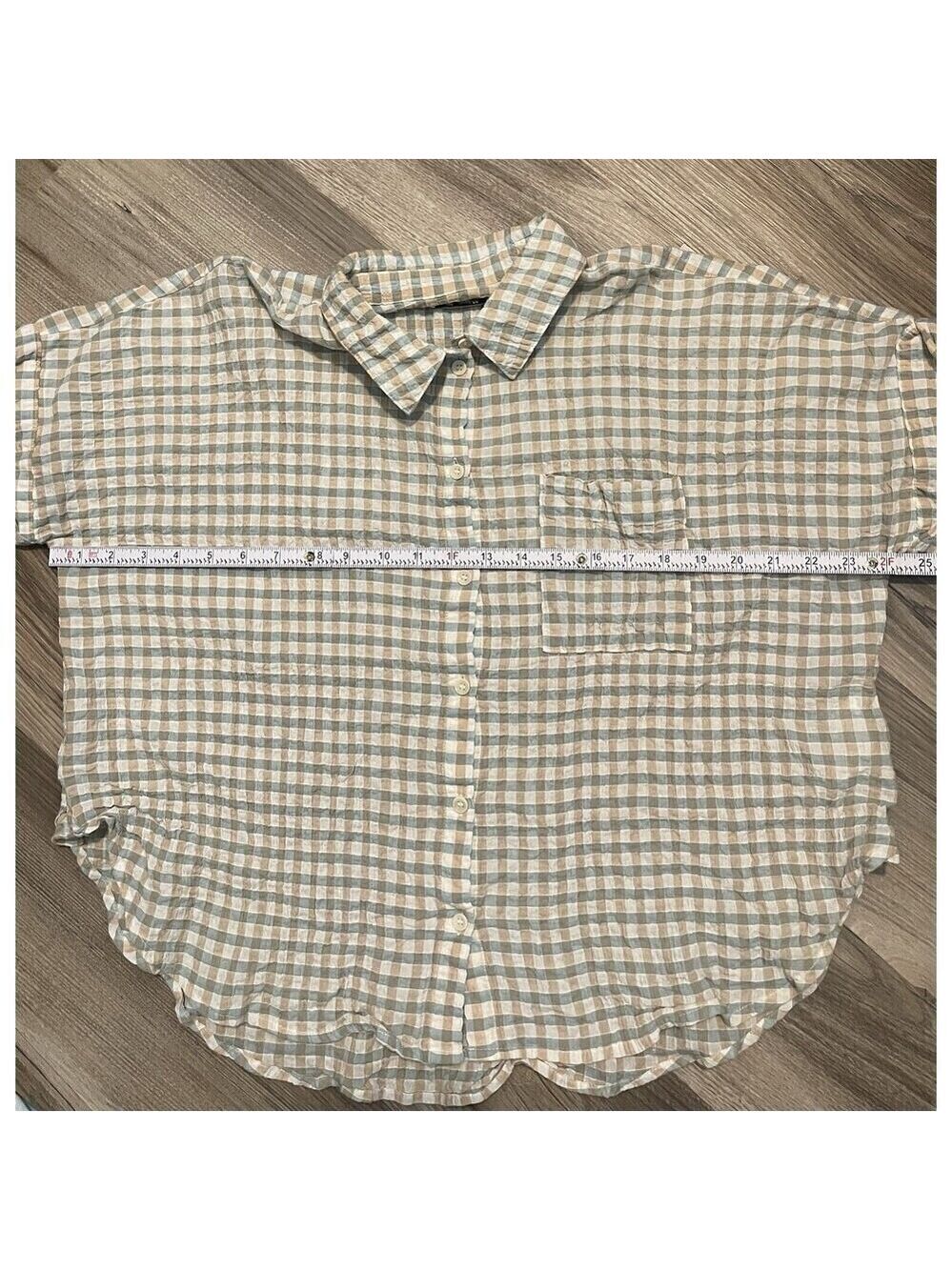 Madewell Crinkle Hayden Top Shirt Striped Size Medium Button Down - Picture 4 of 8